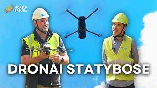 Kaip dronai naudojami kelių tiesime ir statybose? Pasakoja Paulius Kavaliauskas