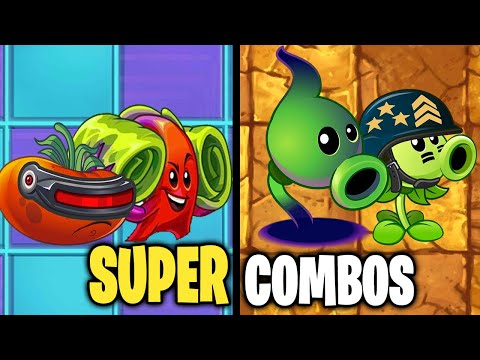 PvZ 2 9.8.1 4 Super Combos Plant Vs Team Zombie - New Plant Mega Gatling Pea