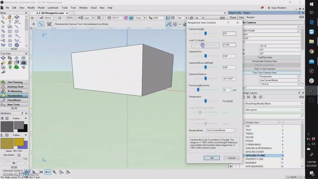 10.1e Camera Tool - Vectorworks 2022