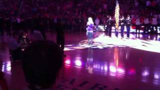 Brooke White national anthem suns opening night