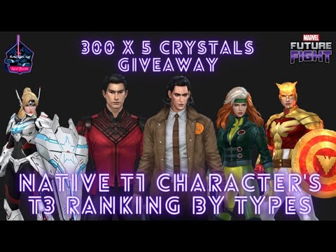 Crystals Giveaway & T3 Characters Ranking by Types | No Premium Included | Marvel Future Fight 7.5
