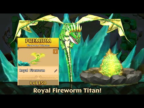 Royal Fireworm Max Level 150 Titan Mode - Exclusive Fireworm Princess - Dragons:Rise of Berk