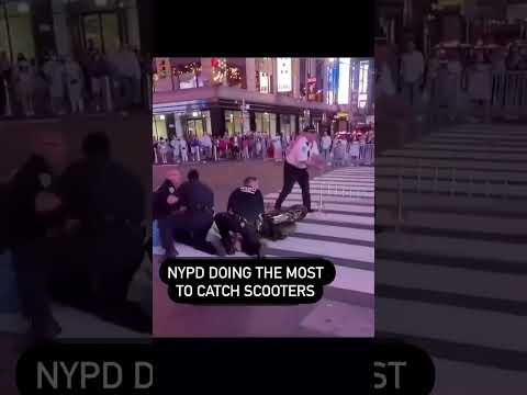 NYPD Scooter Arrest: Police Chase and Takedown in City Streets#police #scooter #arrest
