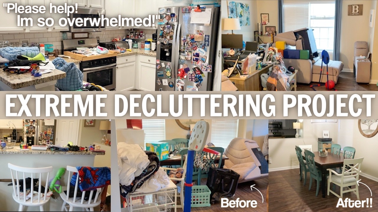 HUGE Decluttering Transformation! | DECLUTTER + ORGANIZE WITH ME | Messy house cleaning motivation!