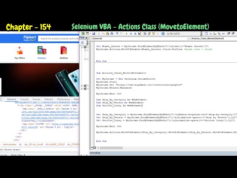 Selenium VBA - Actions Class (MovetoElement)