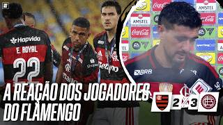 A REAÇÃO DOS JOGADORES DO FLAMENGO APÓS O VICE PARA O LANÚS NA CONMEBOL RECOPA
