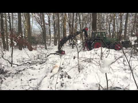 Farmi 4581 Forstkran mit Eigenbau Kranseilwinde Erster Test