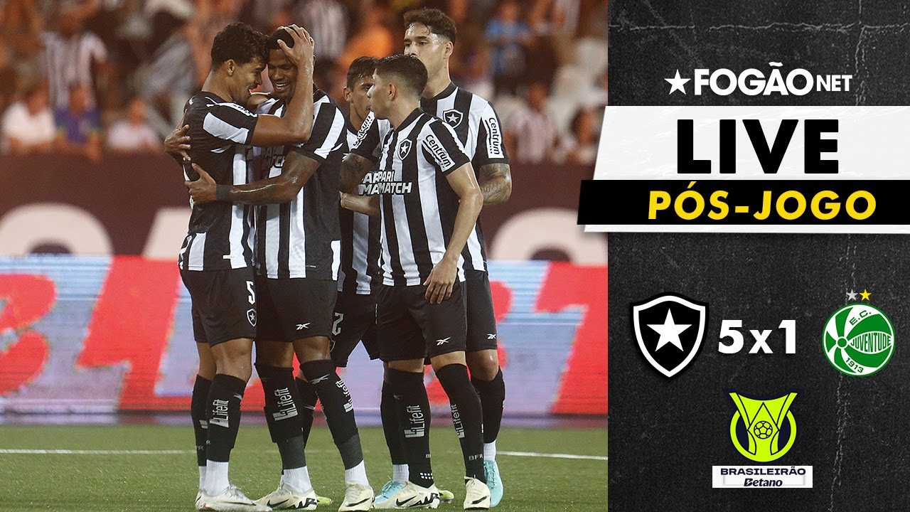 LIVE | Pós-jogo e repercussão da grande vitória do Botafogo sobre o Juventude no Brasileirão 2024