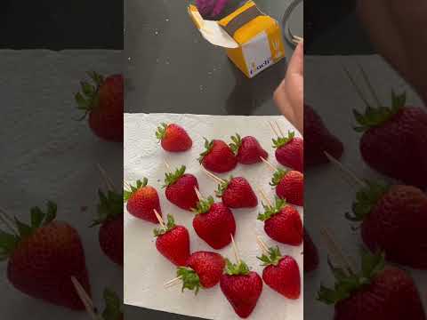Chocolate covered strawberry, making @waheeda shakil