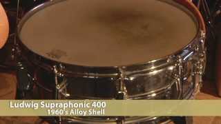 Video thumbnail for Ludwig Supraphonic 400 - 1960s Alloy Shell Snare Drum by Crash Boom Bam Drums