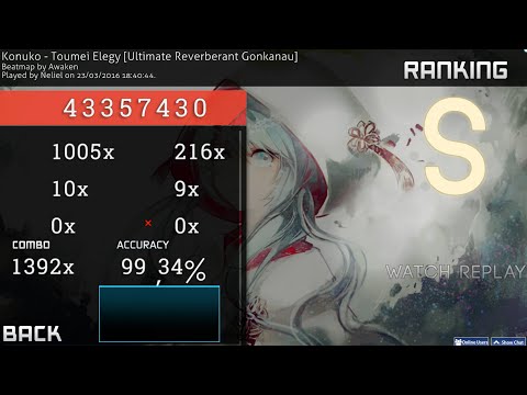 Neliel | Konuko - Toumei Elegy - Ultimate Reverberant Gonkanau | 99.34% | 7.47★