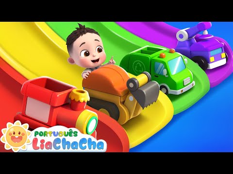 LiaChaCha em Português ☀️ Carrinhos no Escorrega | Música Infantil & Canção para Crianças