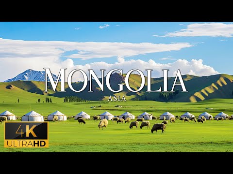 FLYING OVER MONGOLIA (4K Video UHD) - Soothing Music With Stunning Beautiful Nature For Relaxation