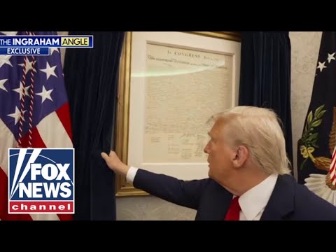 Trump hangs Declaration of Independence in Oval Office: 'Never been up' before
