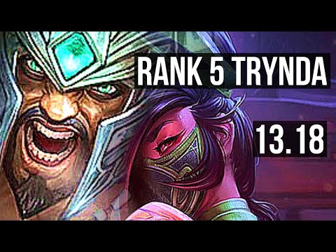 TRYNDAMERE vs AKALI (TOP) | 3.3M mastery, Rank 5 Trynda, 8/1/0, 400+ games | JP Master | 13.18