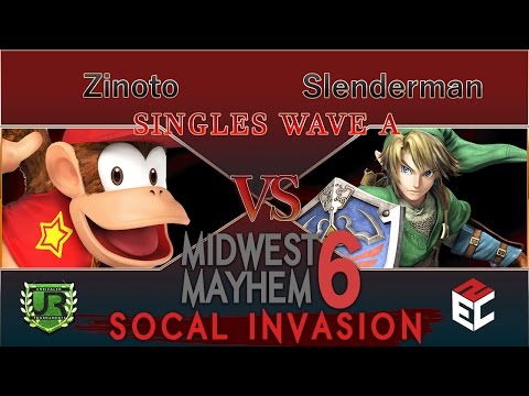 Midwest Mayhem 6 SINGLES WAVE A - Zinoto (Diddy Kong) vs Slenderman (Link)