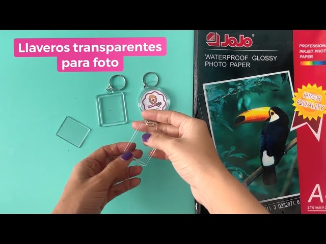 Vídeo relacionado con JZK 5x Llaveros personalizados con foto blanco doble cara llavero acrílico transparente per imagen haz tus propios llaveros para manualidades, kit para hacer llaveros para foto
