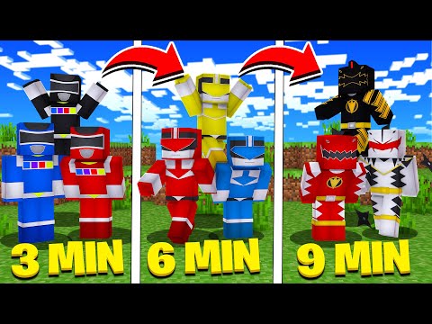 MINECRAFT SÓ QUE A CADA 3 MINUTOS VIRAMOS UM POWER RANGER ‹‹ P3DRU ››