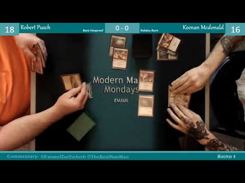 Rakdos Burn vs Bant Hexproof Round 4 Modern Magic Mondays 2/11
