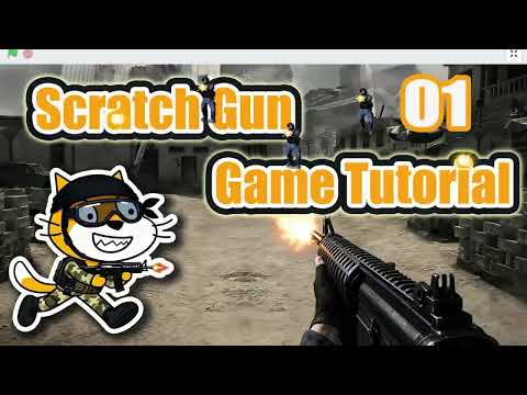 how to make game in scratch | Gun Battle Tutorial|Scratch Tutorial 🎮 Shooting Game-01
