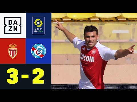 Zwei Volland-Vorlagen und zweimal Rot bei Monaco-Sieg: AS Monaco - Straßburg 3:2 | Ligue 1 | DAZN