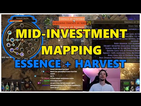 [PoE] Mid-investment mapping - Essence & Harvest in Haewark Hamlet - Stream Highlights #556