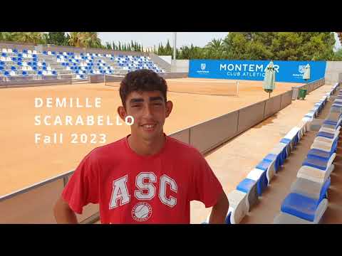 Demille Scarabello - College tennis recruiting video Fall 2023