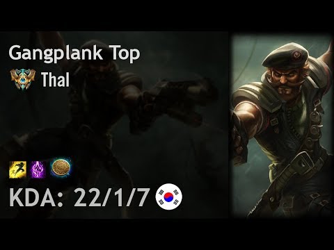 Gangplank Top vs Lucian - Thal - KR Challenger Patch 7.24