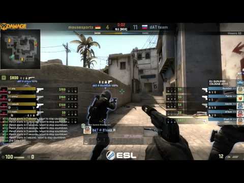 ESL One Cologne 2014 European Finals - UB Vorrunde  Mousesports  vs.  dAT Team  (de_train) Map 1