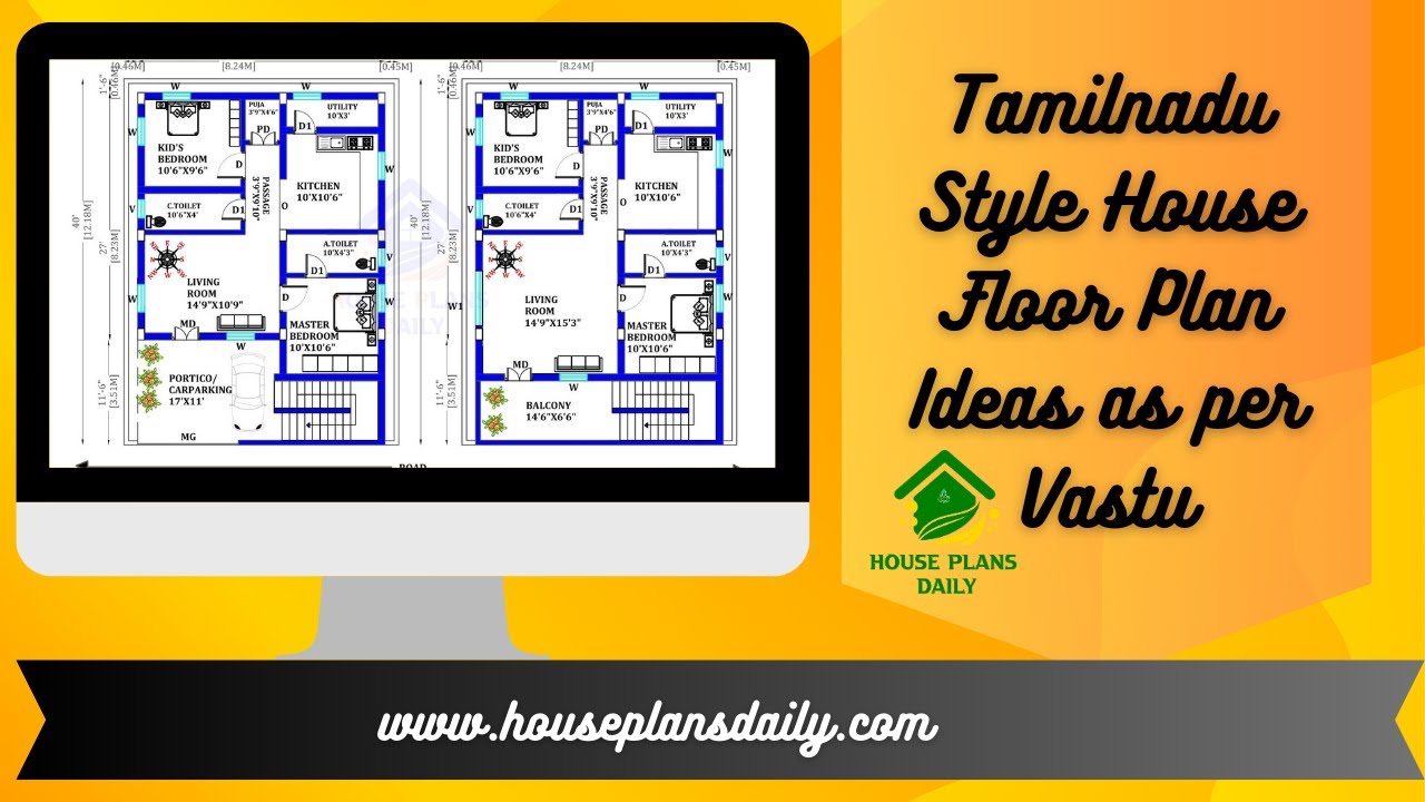 Tamilnadu Style House Floor Plan ideas as per Vastu | House Plans Daily