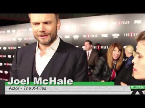 Joel McHale and Lauren Ambrose at The X-Files: Season 10 Premiere