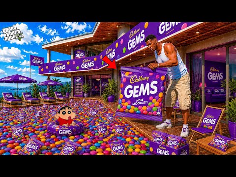 GTA V: Franklin And Shinchan Turn Their House Into A Gems Chocolate House In GTA 5 Telugu | #gta5