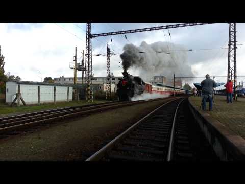 Odjezd parniho vlaku .Den zeleznice Cheb 28.9.2012