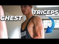 16 YEAR OLD BODYBUILDER CHEST & TRICEPS BASEMENT WORKOUT: HOW TO GROW YOUR CHEST AND TRICEPS AT HOME