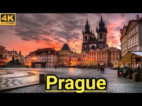 Prague Czech Republic 4K Ultra HD Video  Beautiful Scenery with Relaxing Music