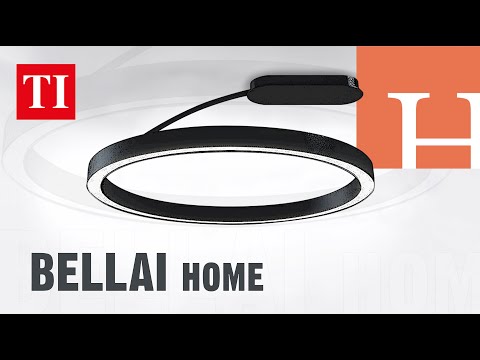 Video Bellai Home Plafone 70 cm Bluetooth, černé stropní stmívatelné LED svítidlo, Team Italia