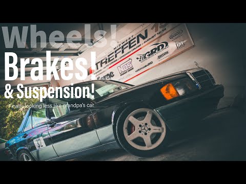 W201 drift car update…Brakes, wheels, and suspension! Finally sitting on the ground