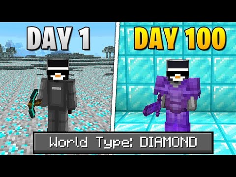 I Survived 100 Days Of Hardcore Minecraft, In A Diamond Only World