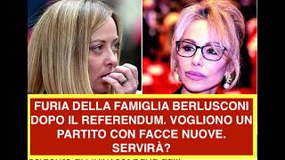 FURIA DELLA FAMIGLIA BERLUSCONI.CI VUOLE GENTE NUOVA PER VINCERE LE ELEZIONI DEL 2027. SERVIRÀ?