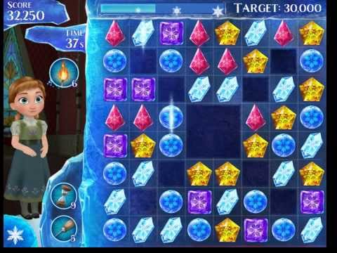 Frozen Free Fall 3 stars on Level 33 no power-ups