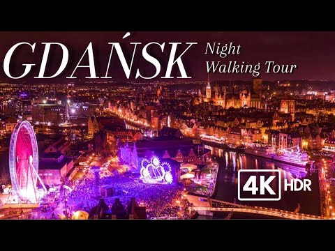 Gdańsk, Poland 🇵🇱 | Vibrant Saturday Nightlife 🌙 | 4K Walking Tour | 4K UHD HDR