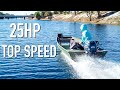 25 Horsepower 4 Stroke Yamaha Jon Boat Max Speed Test