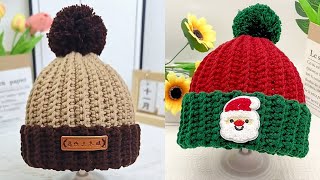 DIY Crochet Beanie with Two Colors | Simple & Warm Winter Hat