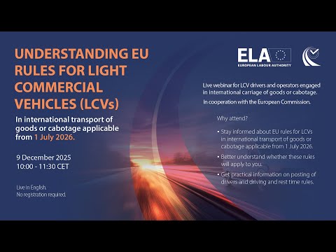 EU rules for LCVs in international transport of goods or cabotage - ELA webinar (9 Dec 2025)