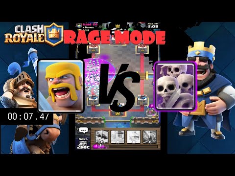 CLASH ROYALE : Barbarians Vs Skeleton Army (RAGE SPELL)