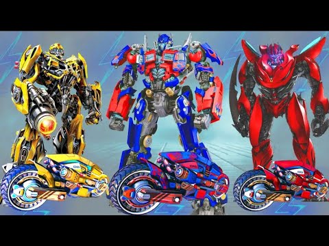 Grand Robot Bike Transform City Attack Games Androit Game Play #01 Video