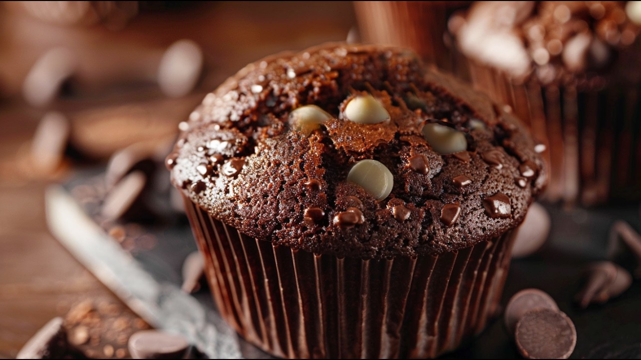 Triple Chocolate Muffins 4k: Chocolate Heaven