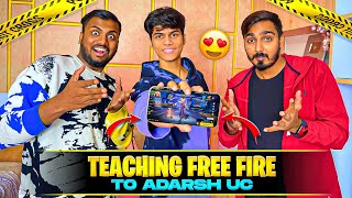 Teaching Free Fire To Omegle King @adarshuc 1 Vs 1 Battle For First Time