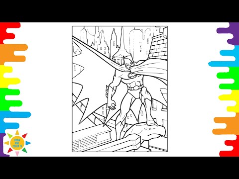 Batman Coloring Pages | Batman At The Skyscraper Coloring | @drawandcolortv