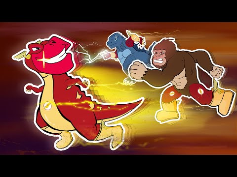 The Flash T-REX - New Superhero of Jurassic World | GTK Funny Animation